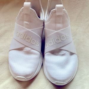 Adidas white slide on sneakers
